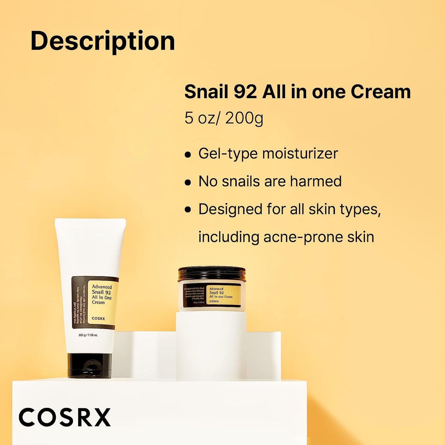Transform Your Skin with Advanced Snail 92 All in One Cream - 7.05Oz/200G Moisturiser for Radiant, Hydrated Skin